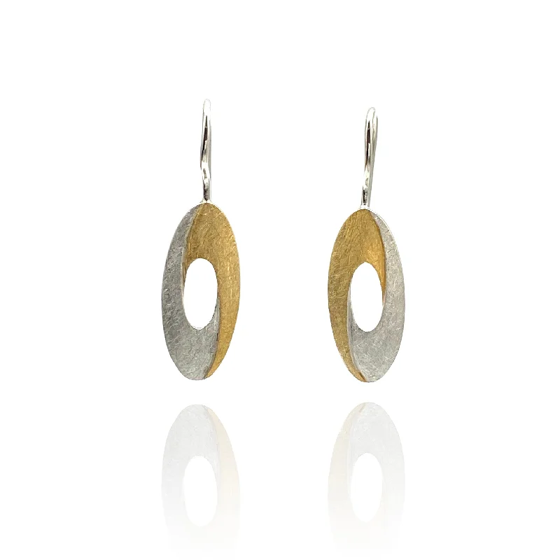 Triangular Drop Earrings for Edge -Oval Swirl Earrings