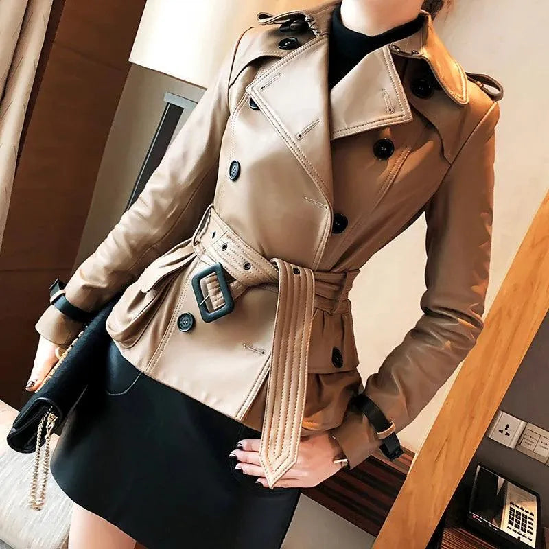 Cotton T-Shirts for Soft Comfort -Stylish Chic Leather Women Coat