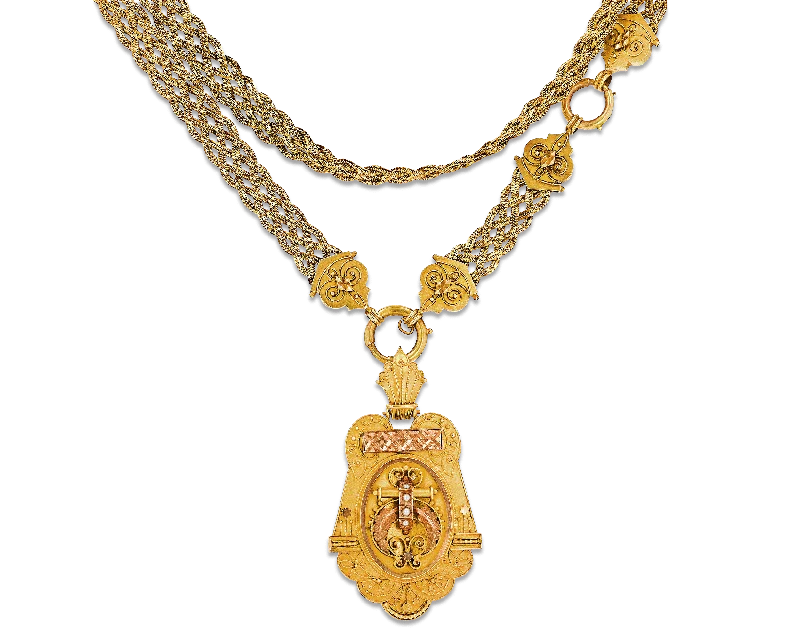 Stunning necklaces and pendants with ruby gemstones for a luxurious red hue-Victorian Gold Locket Necklace