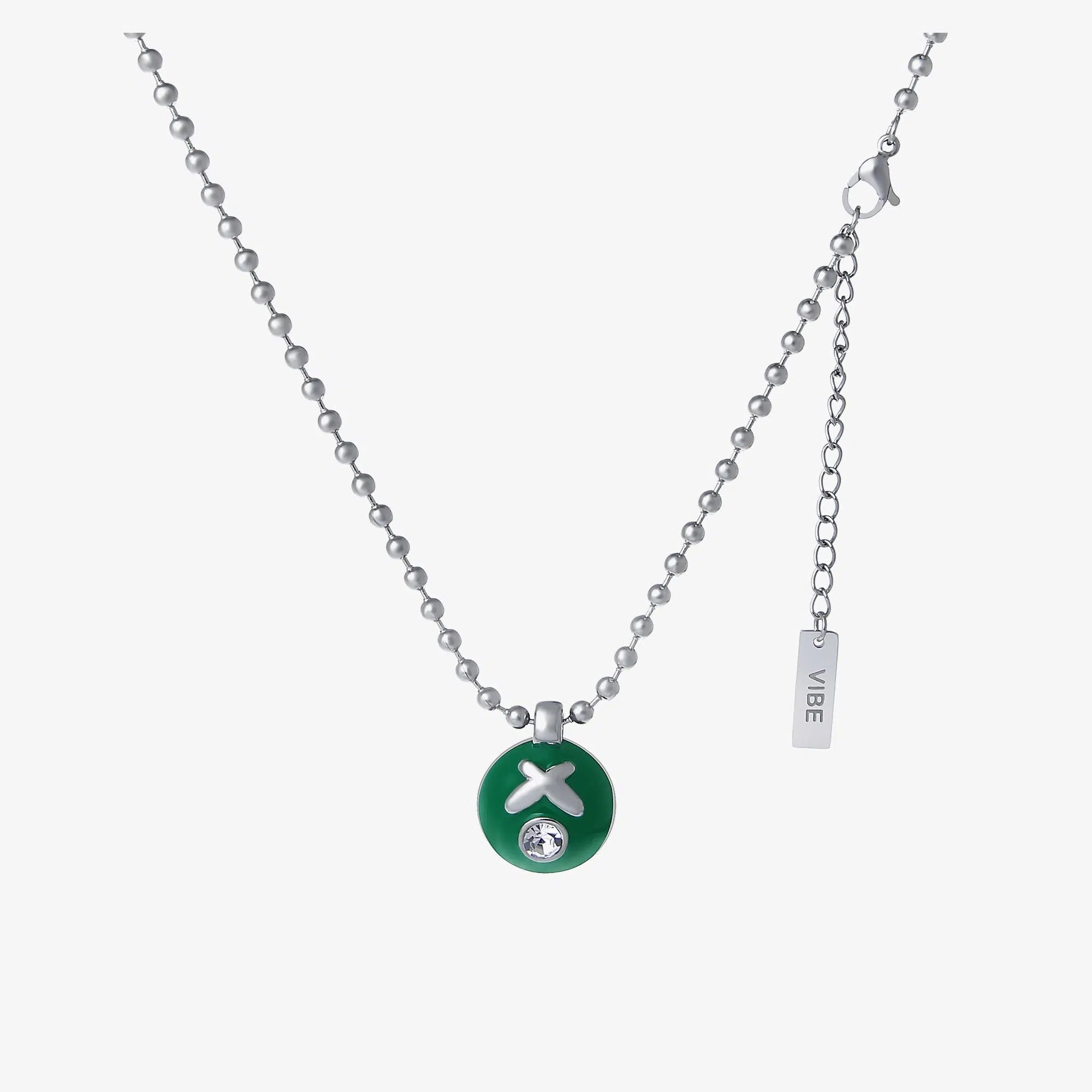 Round Green Diamond Necklace