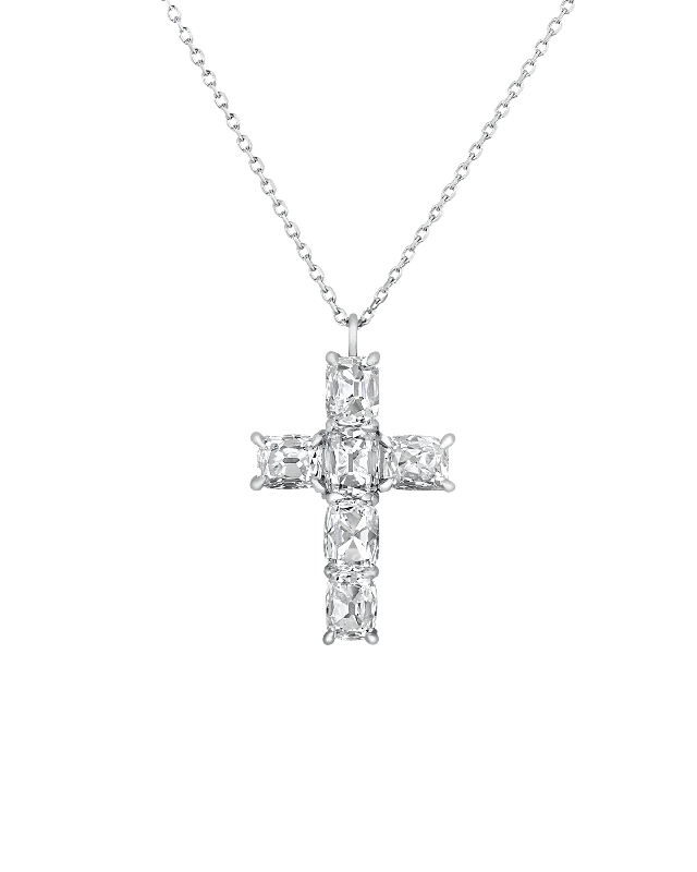 Necklaces and pendants with custom designs for a completely unique jewelry piece-Old Mine Diamond Cross Pendant