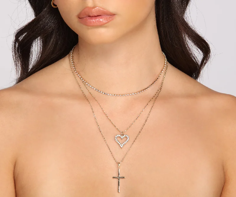 Necklaces and pendants with infinity love symbols for an eternal, romantic gesture-Three-Pack Dainty Layered Charm Necklaces