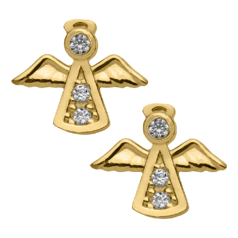 Tarnish Resistant Drop Earrings for Longevity -Children's Gold Angel Earrings