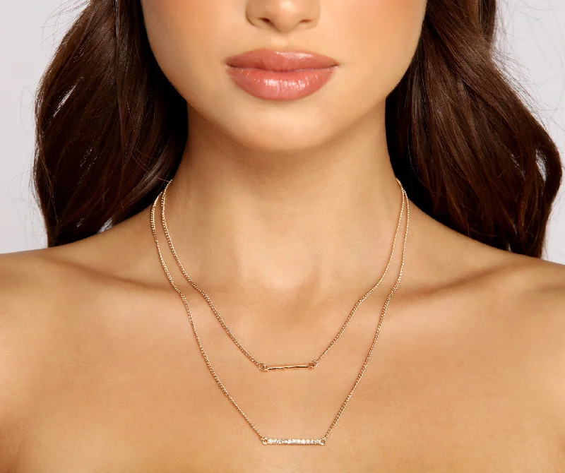 Best necklaces and pendants with oval pendants for a classic, elegant shape-Dainty And Chic Two-Pack Necklace Set