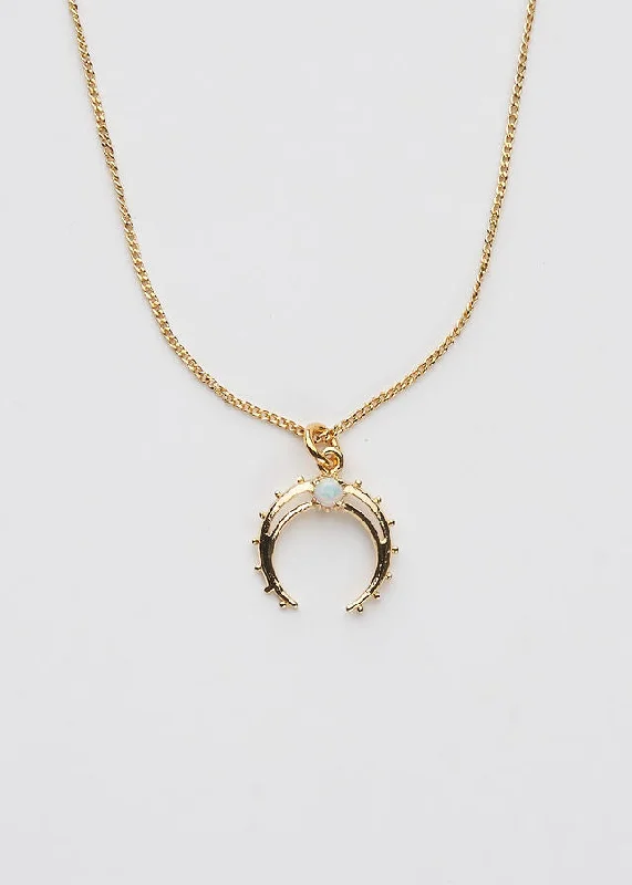 Elegant necklaces and pendants with infinity symbols for timeless designs-The Opal Moon Necklace