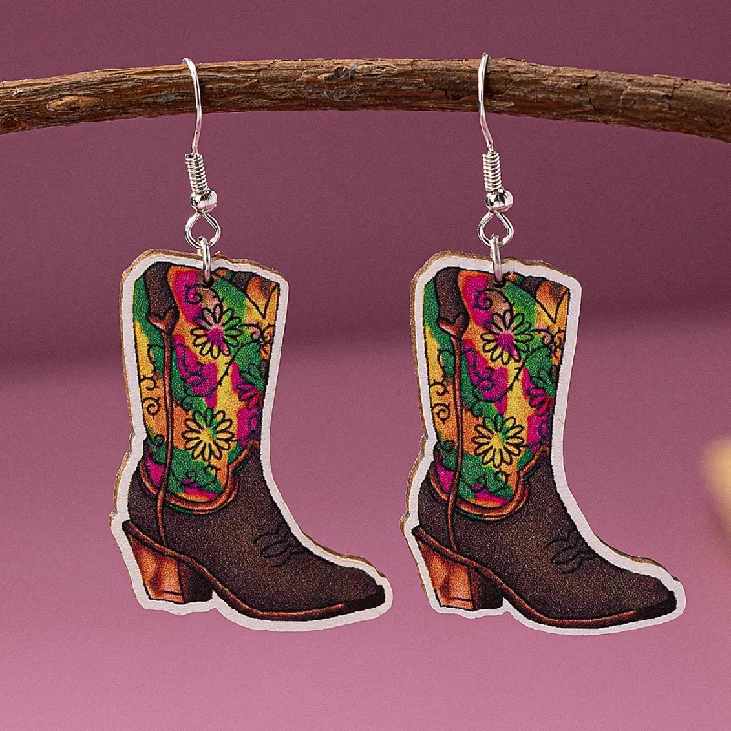 Drop Earrings for Formal Attire -Wholesale popular jewelry 1 pair carnival hat boots earrings ladies