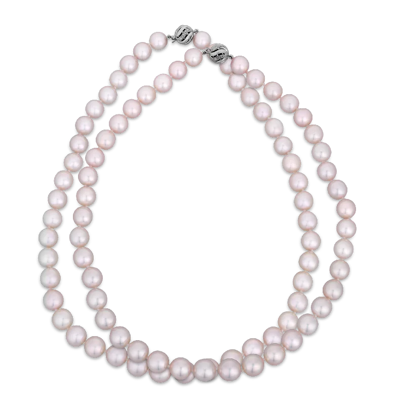 Necklaces and pendants with crescent moon designs for a celestial and mystical feel-Double Strand Akoya Pearl Necklace