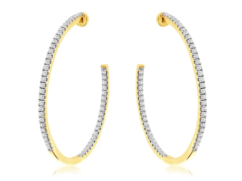 Nickel Free Drop Earrings for Safety -14K INSIDE OUTSIDE POST HOOP EARRINGS