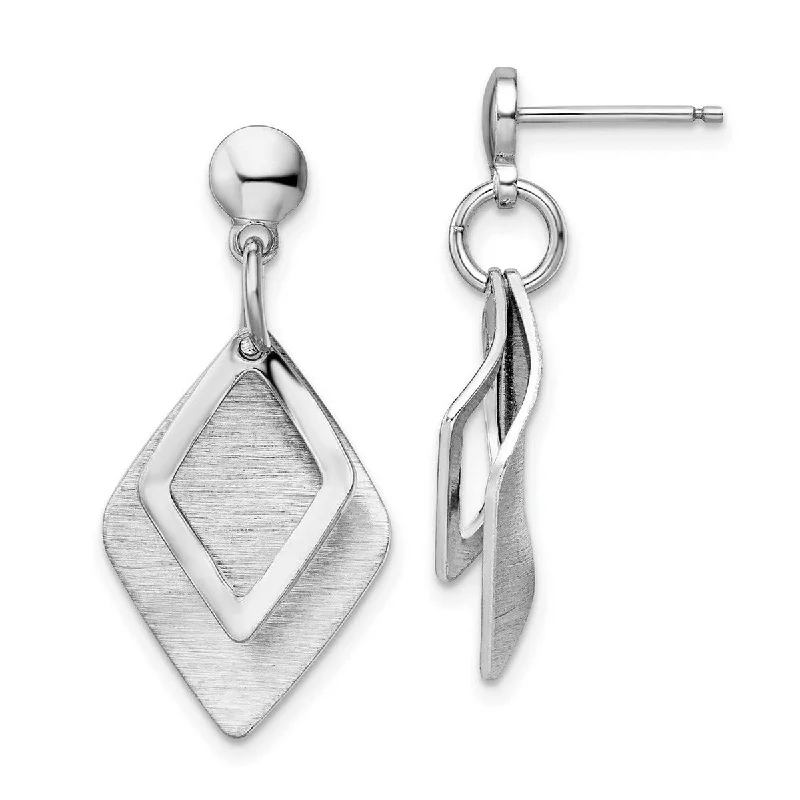 Punk Drop Earrings with Spikes -Curata 925 Sterling Silver 30.6x14.75m Geometric Dangle Earrings