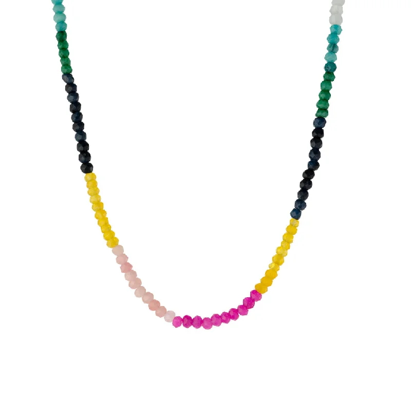 Beautiful necklaces and pendants with diamond-encrusted designs for maximum sparkle-Rainbow Beaded Necklace