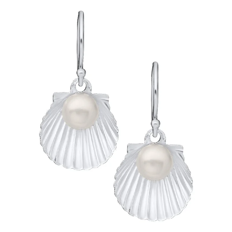 Drop Earrings for Bridesmaids Look -Sterling Silver Shell Earrings