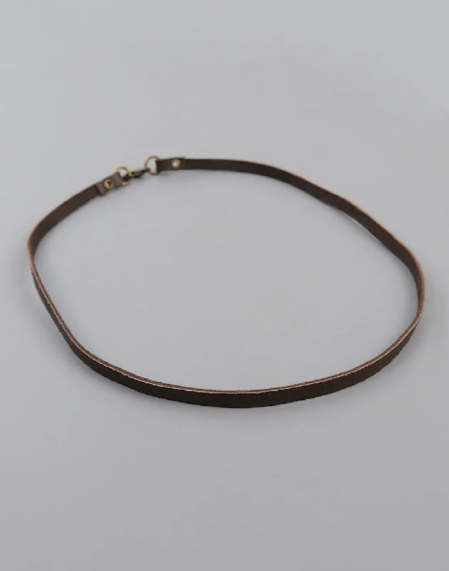 Best necklaces and pendants with gemstone clusters for a bold and colorful effect-Dark Brown Leather Choker, (1pc)