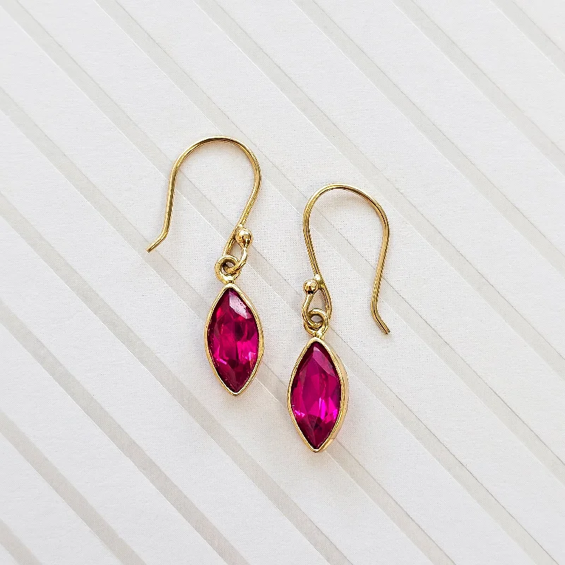 Drop Earrings with Matte Finish -Alchemia Lab Ruby Earrings