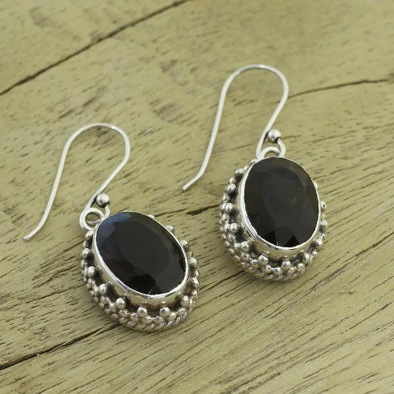 Drop Earrings with Infinity Symbols -Novica Handmade Dazzle Smoky Quartz Drop Earrings