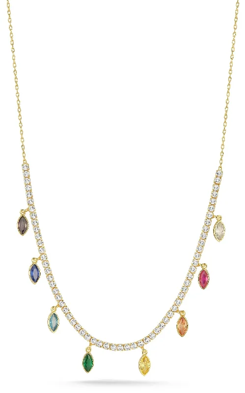 Stunning necklaces and pendants with ruby and diamond combinations for a luxurious effect-Tennis Dangling CZ Necklace