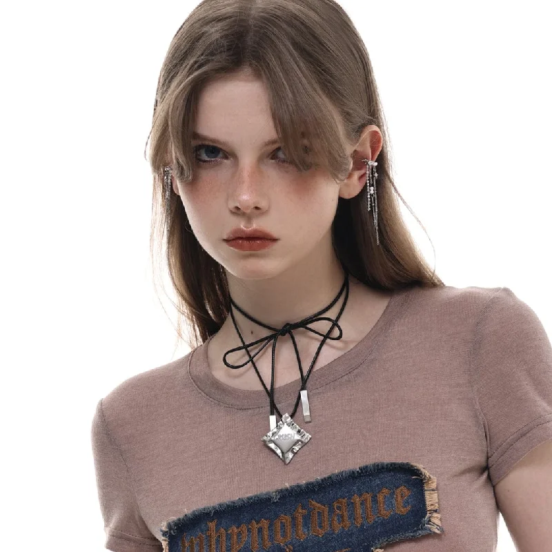 Comic T-Shirts for Comic Fans -Women's Punk Strappy Square Necklace