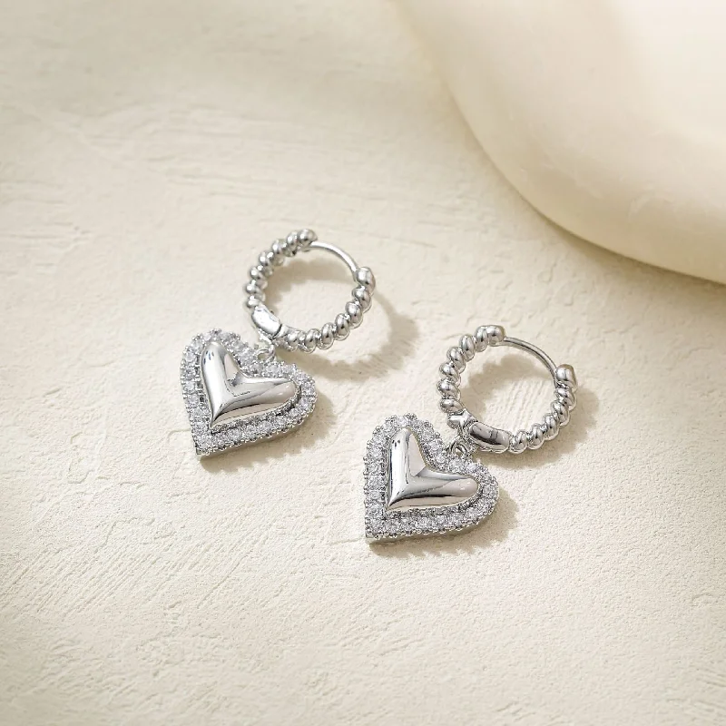 Te01895 love inlaid zirconium-silver