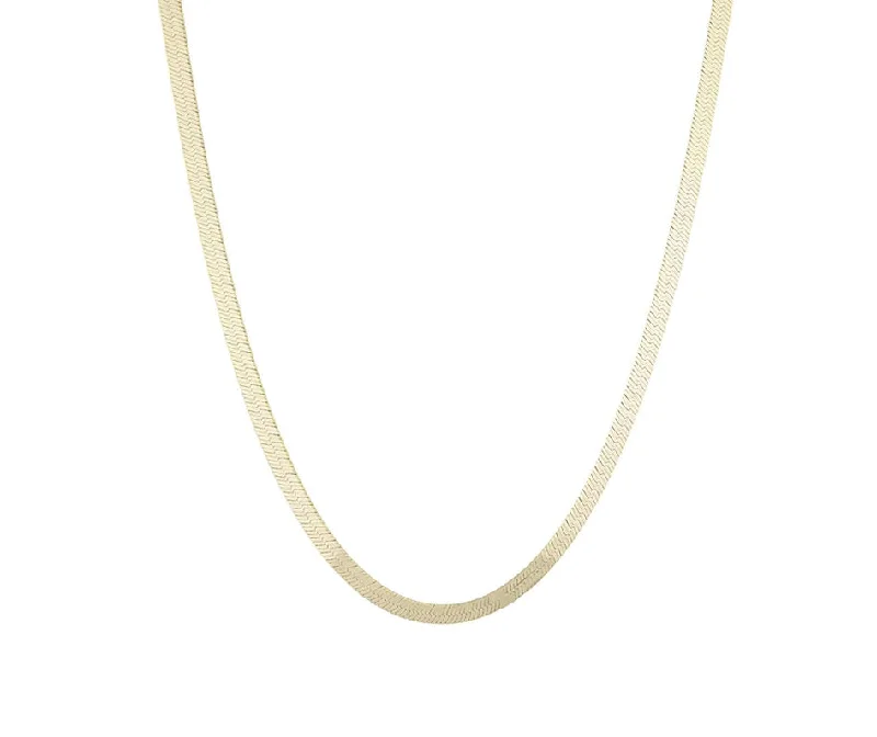 Beautiful necklaces and pendants with layered chains for a fashionable, chic look-Thick Herringbone Chain Necklace