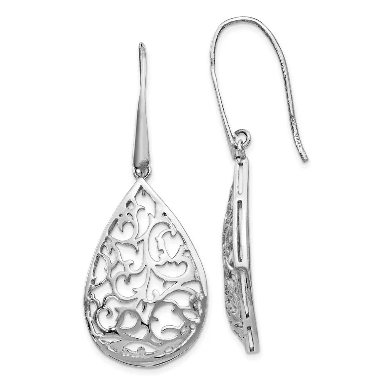 Oval Drop Earrings for Grace -Curata 925 Sterling Silver 20mm x 29mm Polished Cut out Teardrop Dangle Earrings