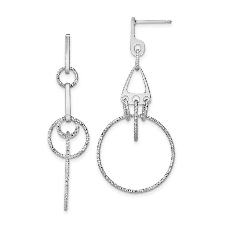 Star Shaped Drop Earrings for Charm -Curata 925 Sterling Silver 52.5mm Geometric Circles Long Dangle Earrings