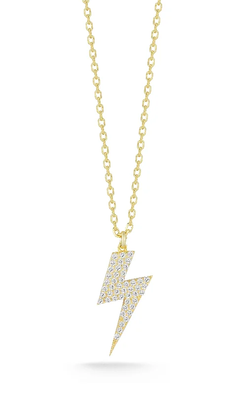 Best necklaces and pendants with infinity hearts for a romantic, eternal symbol-Pavé Lightning Bolt Necklace