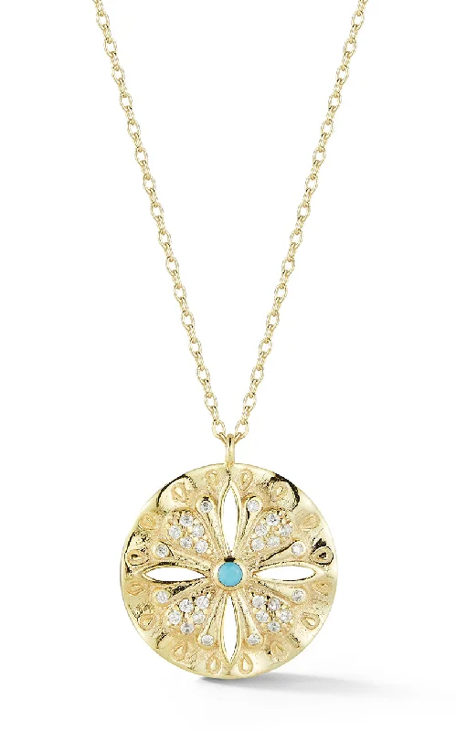 Best necklaces and pendants with turquoise stones for a vibrant boho-chic look-Turquoise Medallion Pendant Necklace