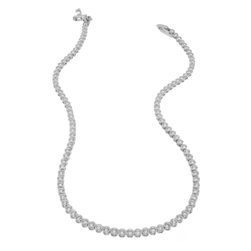 Best necklaces and pendants with minimalist pendants for a sleek, understated look-Diamond Tennis Necklace, Silver