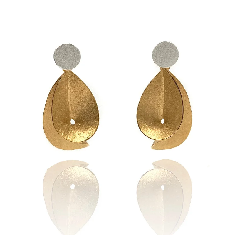 Diamond Drop Earrings for Luxury -Silver & Gold Twist Earrings