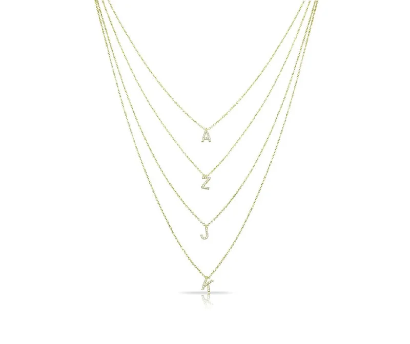 Necklaces and pendants with pearls for a classic and sophisticated touch-Layered Initial Necklace