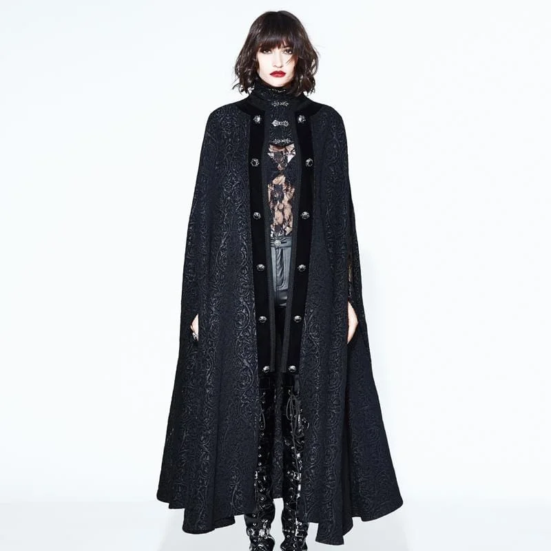 Oversized T-Shirts for Trendy Look -Women's Goth Jacquard Cape