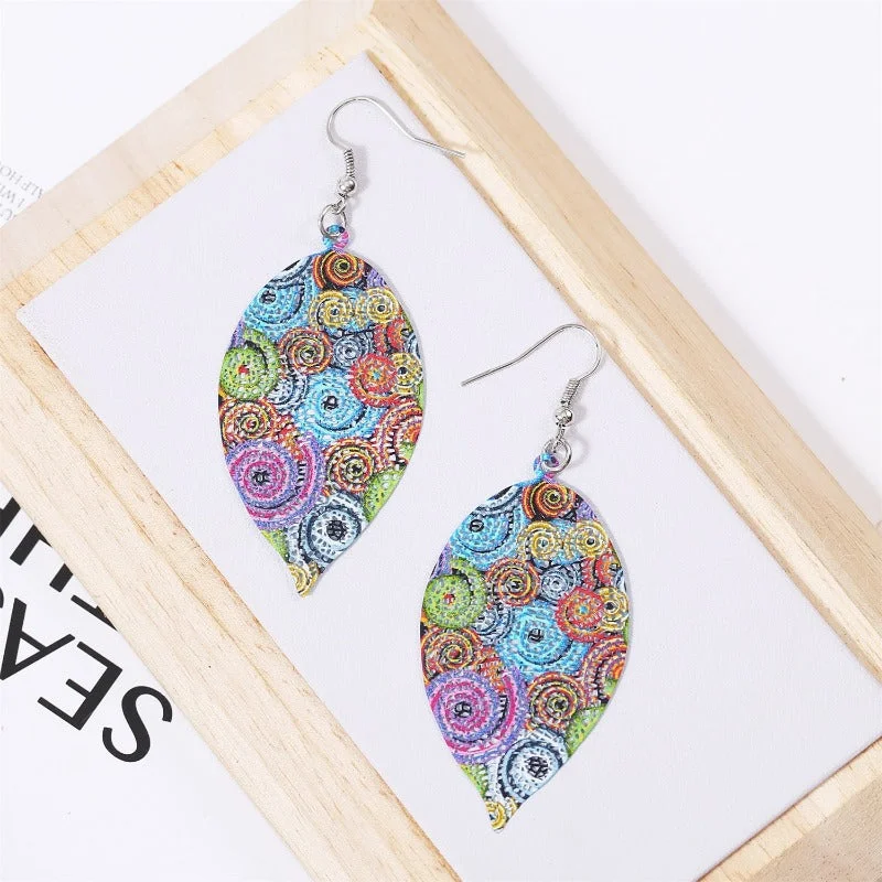 Waterproof Drop Earrings for Outdoor -Wholesale Fashion Retro Ethnic Style Leaf Earrings