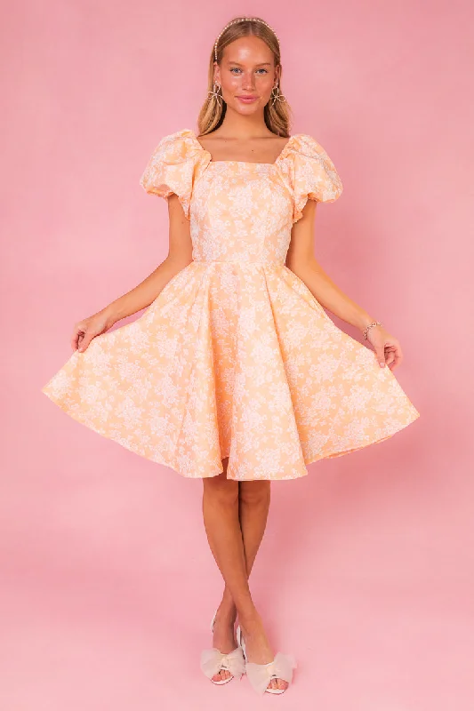 Plus size dresses with vibrant shades feel fun -Ivanna Dress in Peach - FINAL SALE