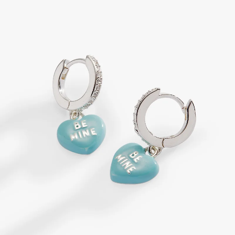 Star Shaped Drop Earrings for Charm -Sweethearts® “Be Mine” Huggie Hoop Earrings