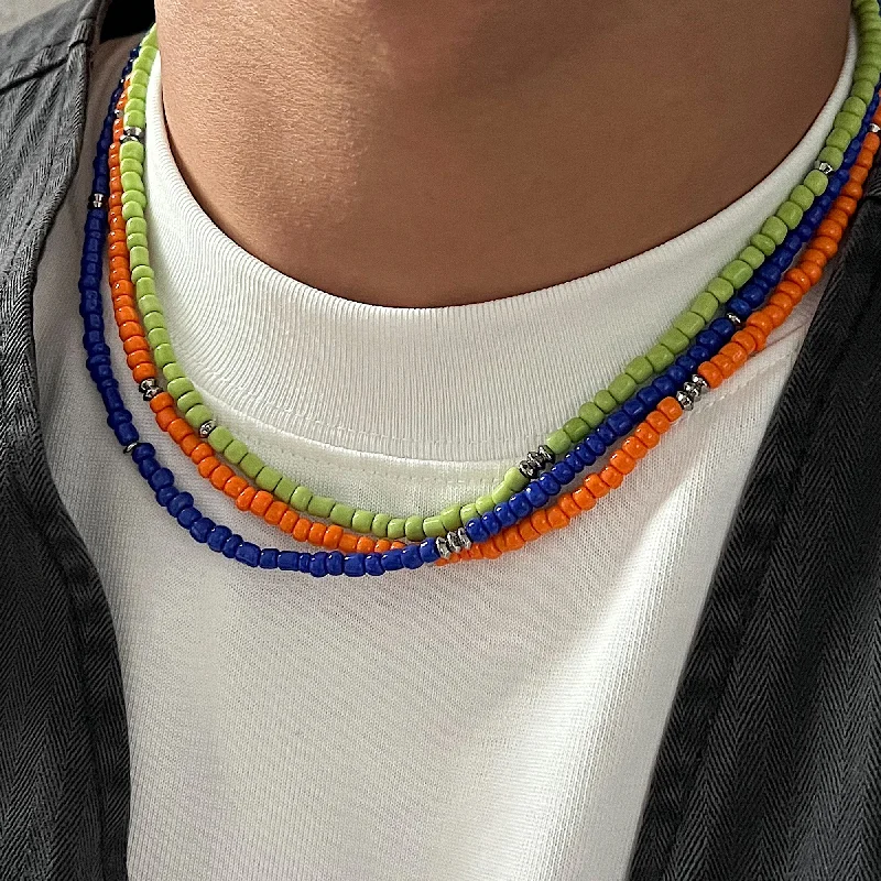 Unique necklaces and pendants with custom birthstone arrangements for personalization-Colorful Beads Choker