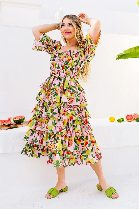 Plus size dresses featuring tiered skirts feel fun -Harmony Dress in Tropical Paradise - FINAL SALE