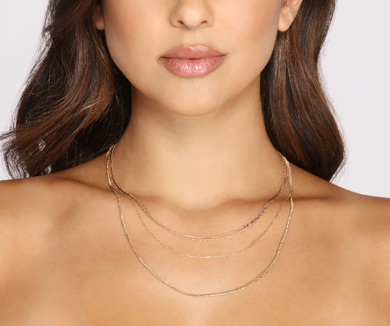 Best necklaces and pendants with cubic zirconia for a budget-friendly dazzling effect-Four Row Dainty Chain Necklace