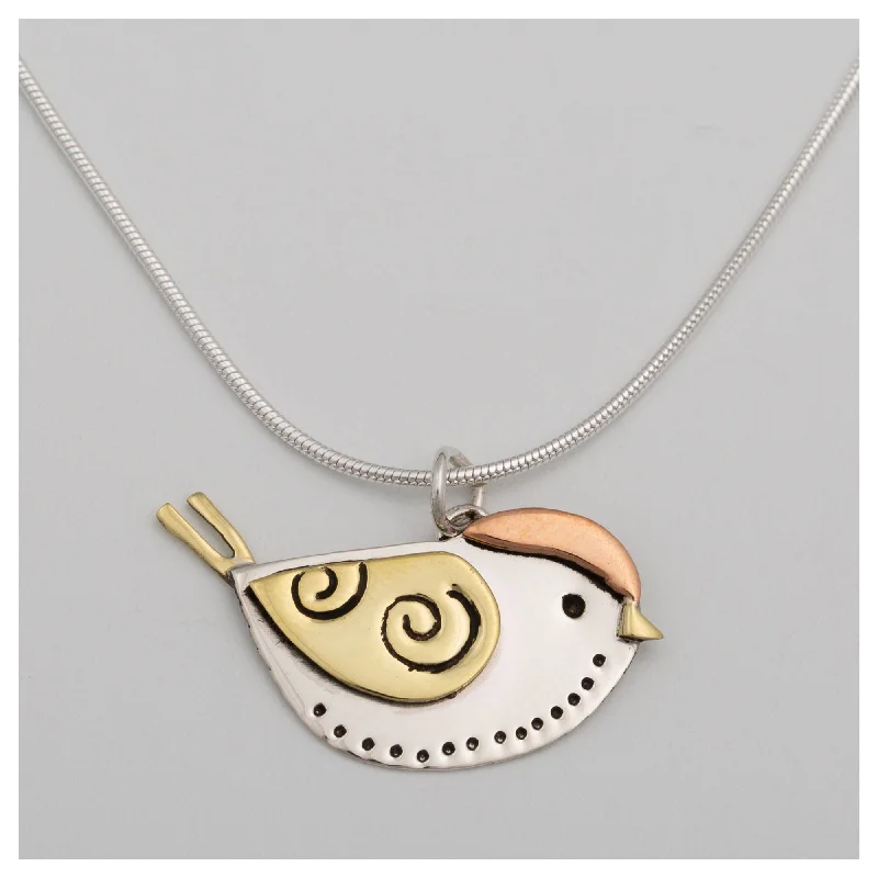 Best necklaces and pendants with layered designs for a chic, stacked look-Sweet Bird Mixed Metal Necklace