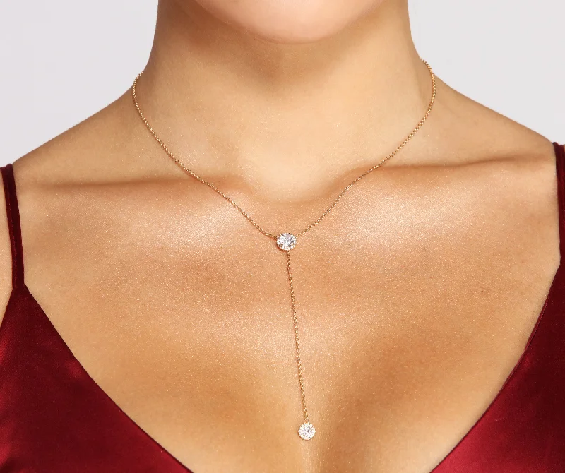 Best necklaces and pendants with seashell designs for a tropical, beachy vibe-Dainty Cubic Zirconia Lariat Necklace