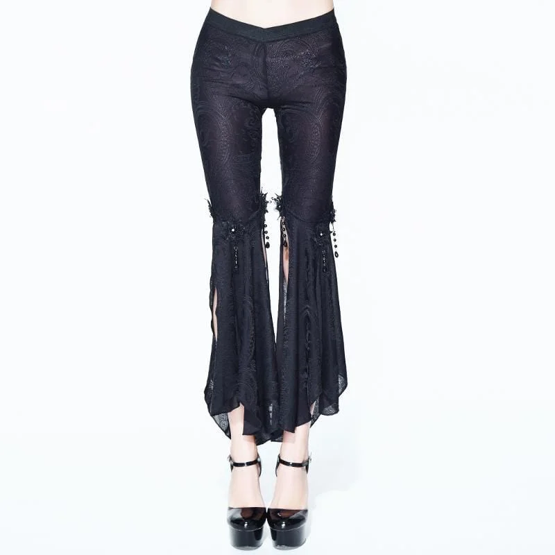 Sleeveless T-Shirts for Coolness -Women's Goth Trousers With Long slits