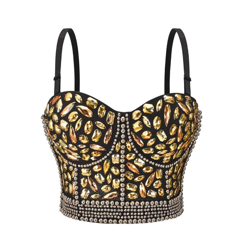 Business T-Shirts for Professional -Women's Gothic Cobblestone Beaded Bustier