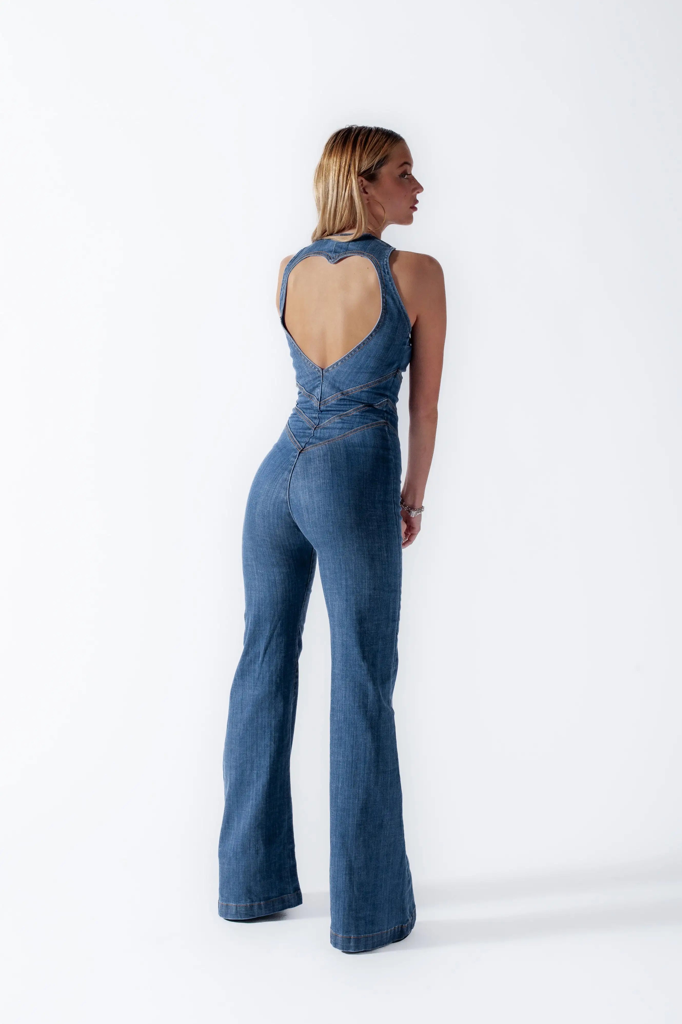 Modern T-Shirts for Trendy Fashion -Backless Heart Jumpsuit