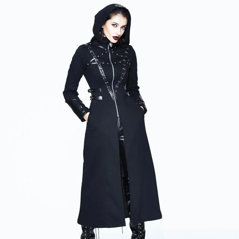 Printed T-Shirts with Graphic Designs -Women's Military Style Goth Coat