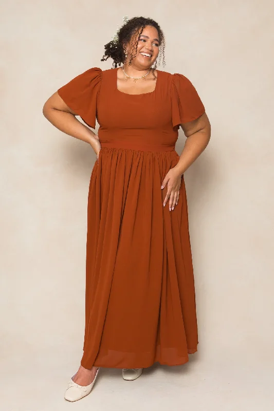 Plus size dresses with unique patterns catch eyes -Abbie Dress in Amber Chiffon