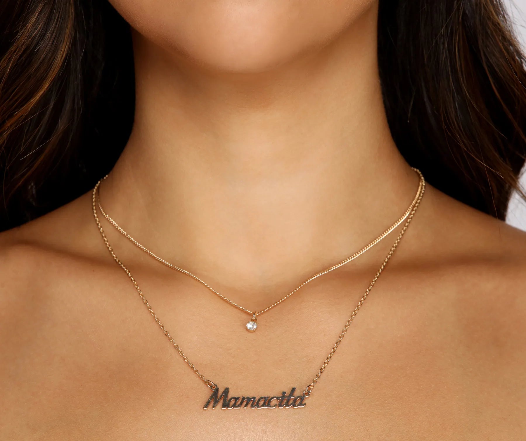 Unique necklaces and pendants with vintage-inspired designs for timeless appeal-Mamacita Cubic Zirconia Necklaces