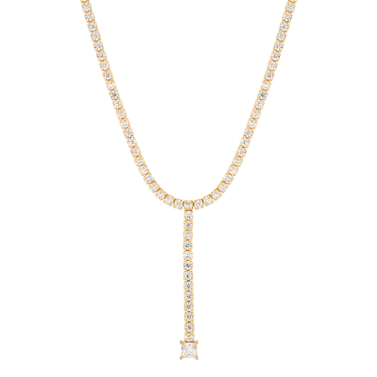 Best necklaces and pendants with opal and gold for a vibrant, luxurious contrast-Tennis Lariat Necklace