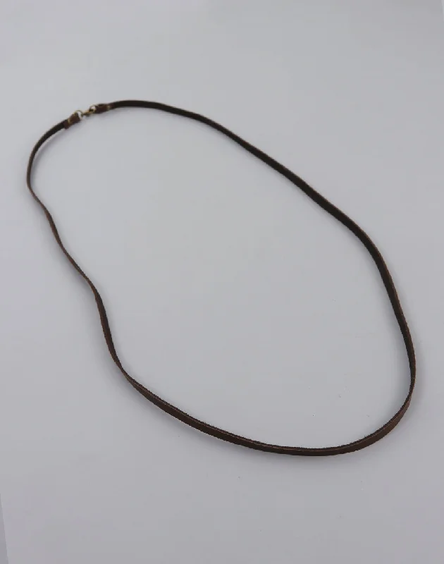 Beautiful necklaces and pendants with layered chains for a fashionable, chic look-Dark Brown Leather Necklace, (1pc)