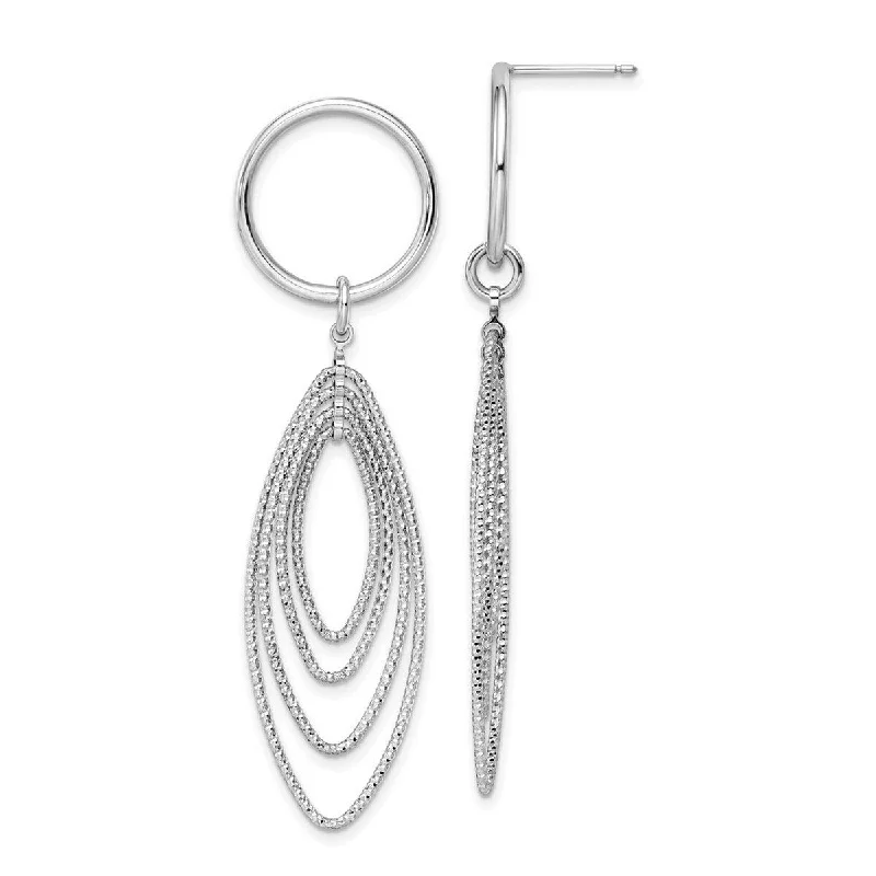 Drop Earrings with Animal Motifs -Curata 925 Sterling Silver 63.6x18mm Textured Geometric Dangle Earrings