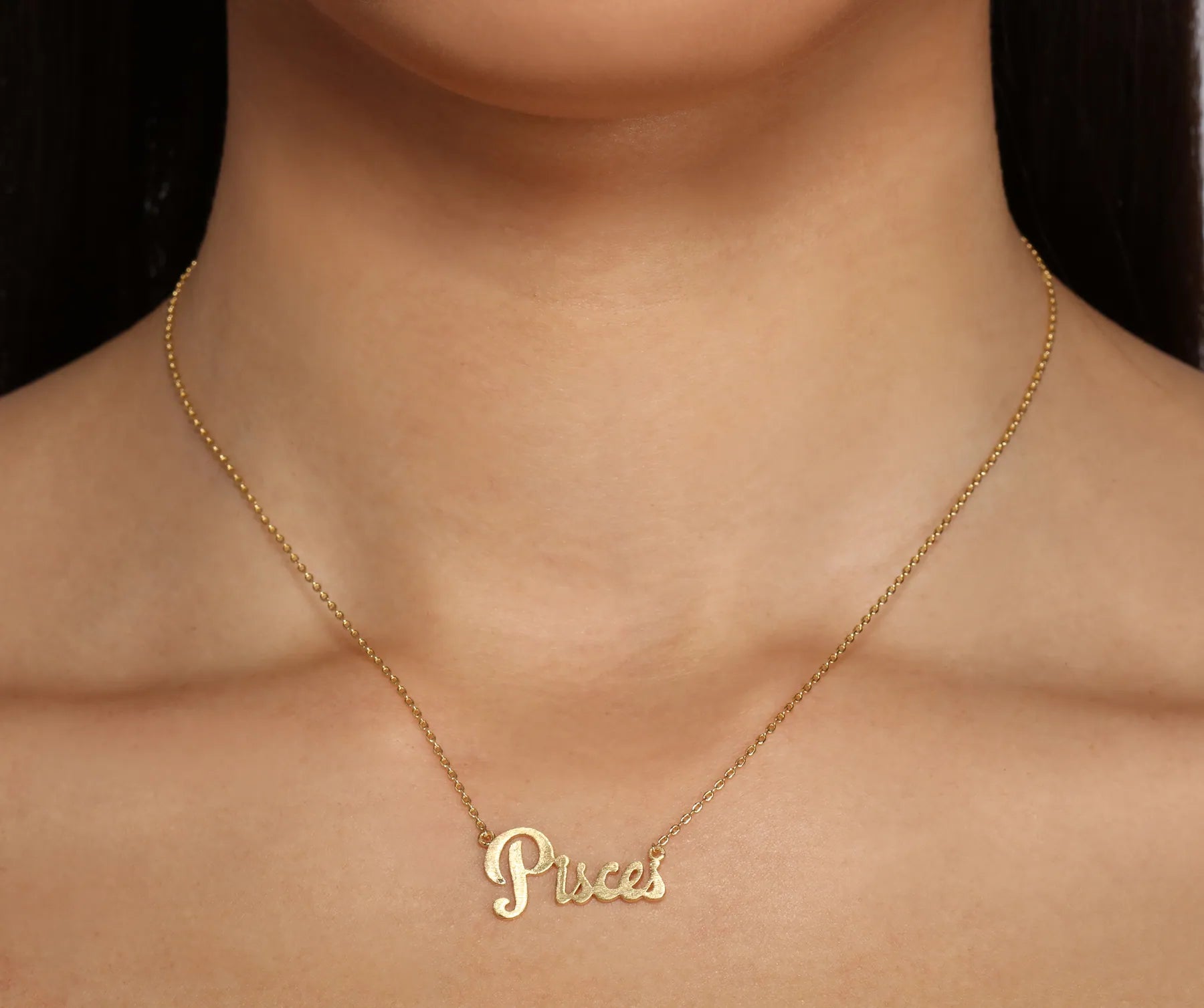 Personalized necklaces and pendants with coordinates for a meaningful location-based gift-Pisces Script Necklace