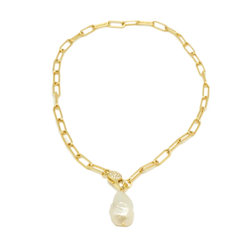 Best necklaces and pendants with minimalist pendants for a sleek, understated look-Pearl Link Clasp Choker