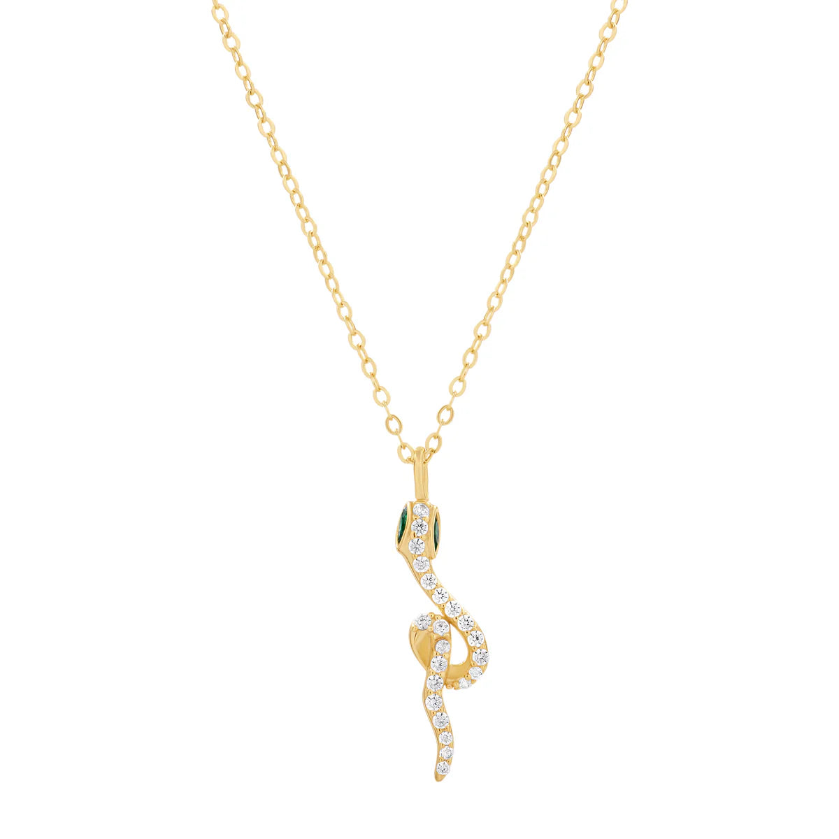 Necklaces and pendants with custom engravings for a personal, meaningful gift-Pavé Snake Necklace